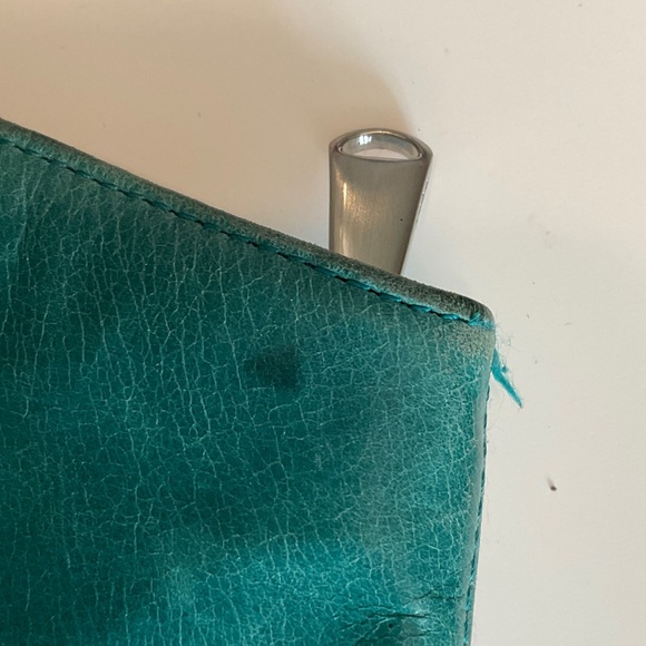 HOBO Teal Leather Tote Bag - Picture 5 of 8